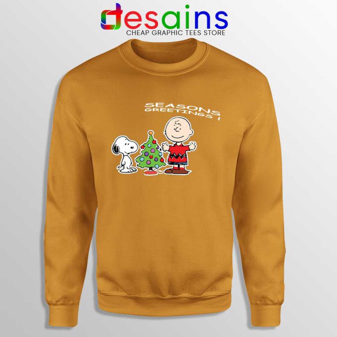Snoopy And Charlie Brown Christmas Orange Sweatshirt Holiday Gifts
