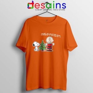 Snoopy And Charlie Brown Christmas Orange Tshirt Holiday Gifts Tees