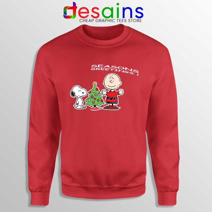Snoopy And Charlie Brown Christmas Red Sweatshirt Holiday Gifts