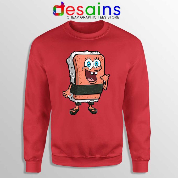 SpamBob Square Red Sweatshirt Funny Spam Musubi Sweaters