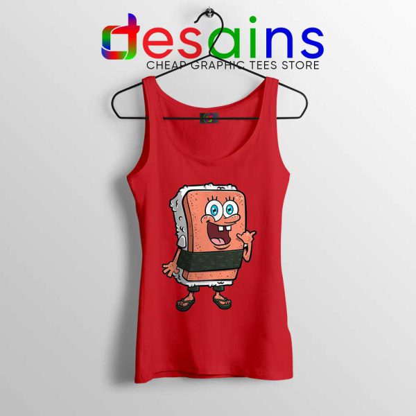 SpamBob Square Red Tank Top Funny Spam Musubi Tops S-3XL