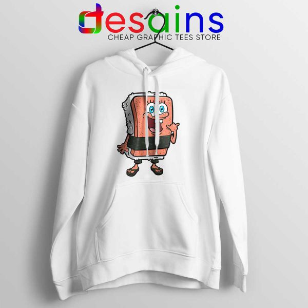 SpamBob Square White Hoodie Funny Spam Musubi Jacket