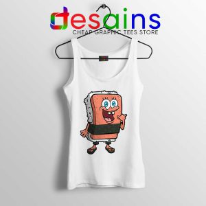 SpamBob Square White Tank Top Funny Spam Musubi Tops S-3XL