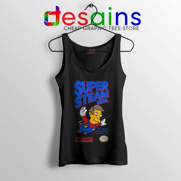 Super Simpsons Bros Black Tank Top Super Mario Nintendo Tops