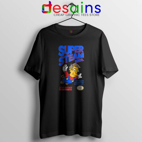 Super Simpsons Bros Black Tshirt Super Mario Nintendo Tees
