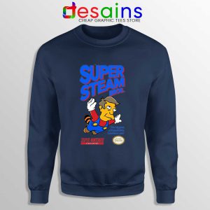 Super Simpsons Bros Navy Sweatshirt Super Mario Nintendo Sweaters