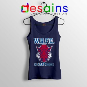 Wharton WRFC Navy Tank Top Wharthogs Brotherhood Tops