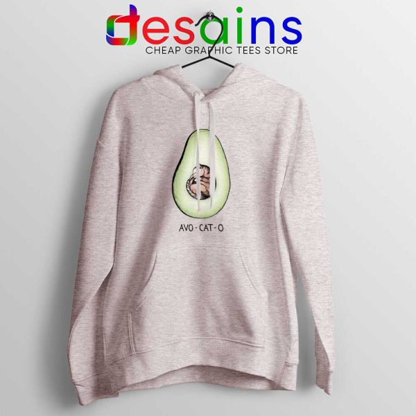 Avo Cat O Cats Avocado Sport Grey Hoodie Funny Vegan Kitten Jacket