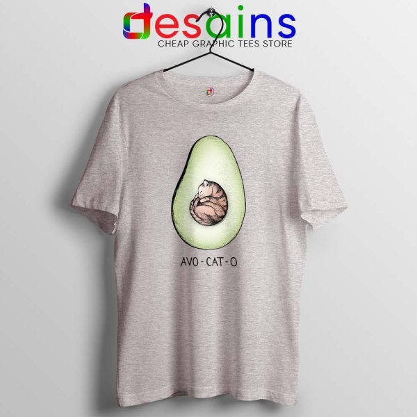 Avo Cat O Cats Avocado Sport Grey Tshirt Funny Vegan Kitten Tees