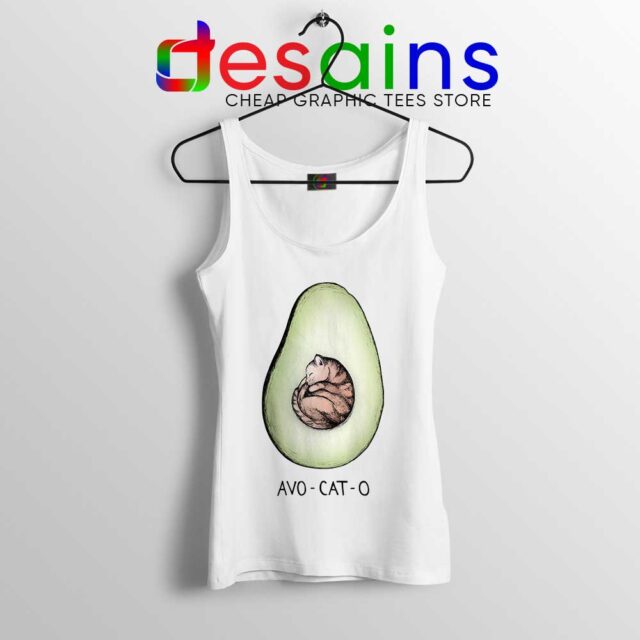 Avo Cat O Cats Avocado Tank Top Funny Vegan Kitten Tops S-3XL