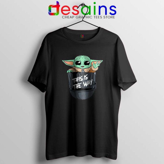 Cheap Baby Yoda Merchandise Black Tshirt Mando Helmet Tees