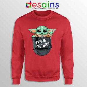 Cheap Baby Yoda Merchandise Red Sweatshirt Mando Helmet Sweaters