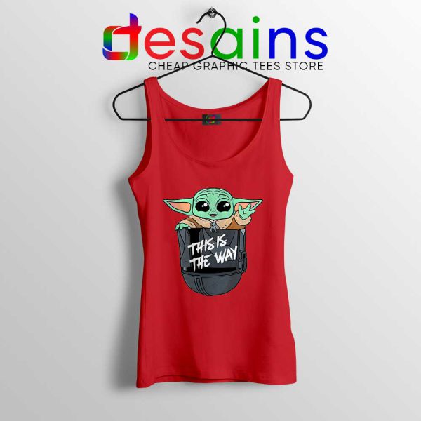 Cheap Baby Yoda Merchandise Red Tank Top Mando Helmet Tops