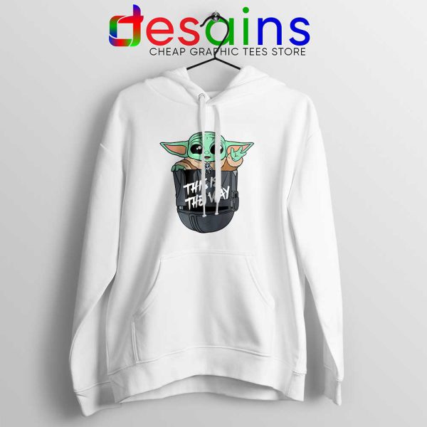 Cheap Baby Yoda Merchandise White Hoodie Mando Helmet