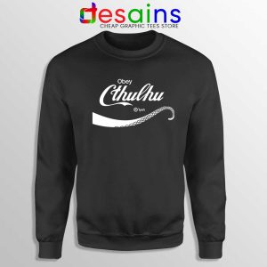 Obey Cthulhu Monster Black Sweatshirt Coca-Cola Logo Sweaters