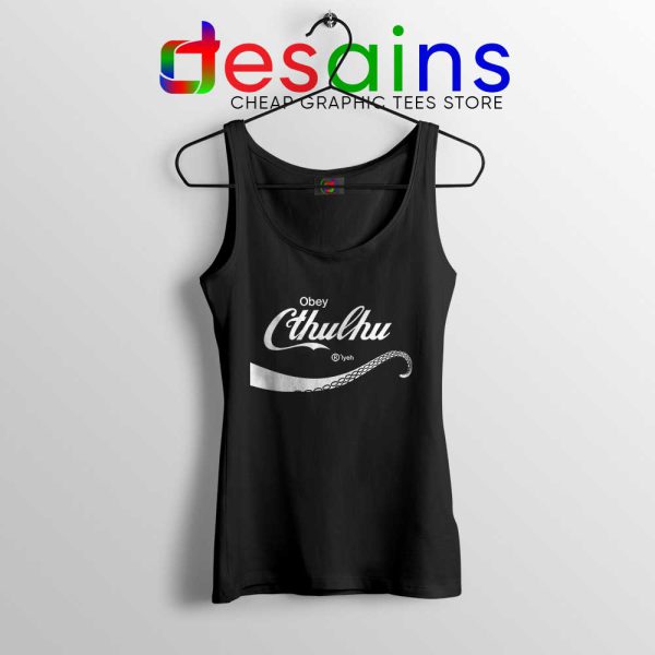 Obey Cthulhu Monster Black Tank Top Coca-Cola Logo Tops