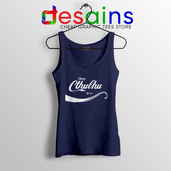 Obey Cthulhu Monster Navy Tank Top Coca-Cola Logo Tops