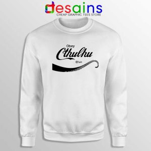 Obey Cthulhu Monster White Sweatshirt Coca-Cola Logo Sweaters