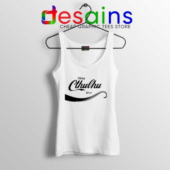 Obey Cthulhu Monster White Tank Top Coca-Cola Logo Tops