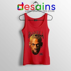 Rodzilla Dennis Rodman Red Tank Top The Worm nWo Wrestling Tops