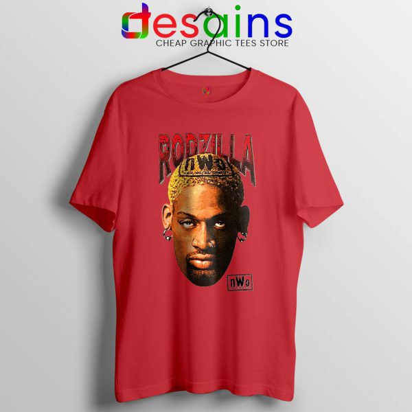 Rodzilla Dennis Rodman Red Tshirt The Worm nWo Wrestling Tees