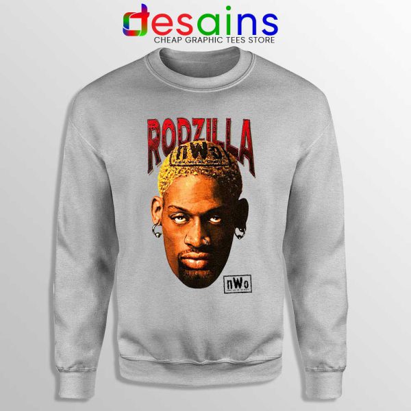 Rodzilla Dennis Rodman Sport Grey Sweatshirt The Worm nWo Wrestling