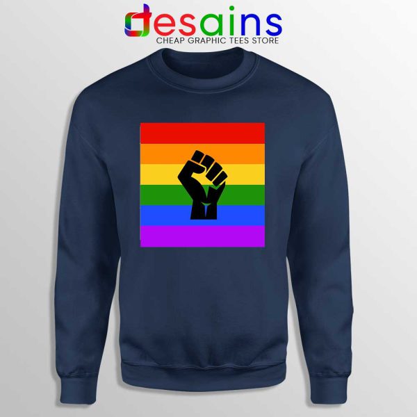 BLM Pride Rainbow Navy Sweatshirt Black Lives Matter Sweaters