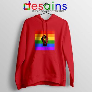 BLM Pride Rainbow Red Hoodie Black Lives Matter Jacket