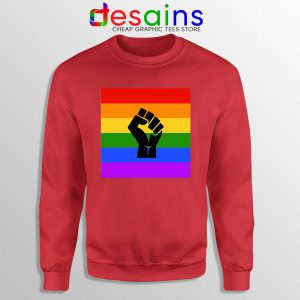 BLM Pride Rainbow Red Sweatshirt Black Lives Matter Sweaters