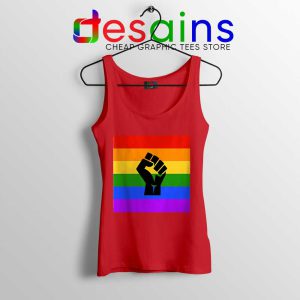 BLM Pride Rainbow Red Tank Top Black Lives Matter Tops