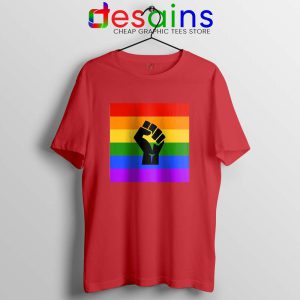 BLM Pride Rainbow Red Tshirt Black Lives Matter Tee Shirts S-3XL