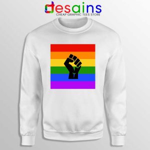 BLM Pride Rainbow White Sweatshirt Black Lives Matter Sweaters