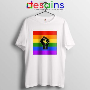BLM Pride Rainbow White Tshirt Black Lives Matter Tee Shirts S-3XL