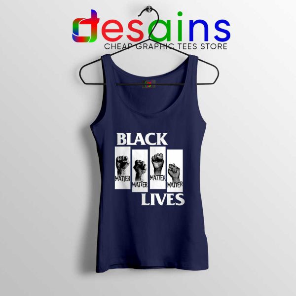 Black Lives Movement Navy Tank Top BLM George Floyd Protests Tops