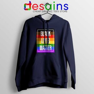 Buy Black Lives Matter Rainbow Navy Hoodie Pride BLM Jacket
