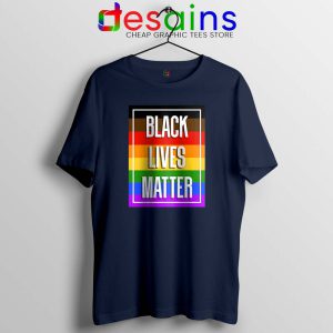 Buy Black Lives Matter Rainbow Navy Tshirt Pride BLM Tees
