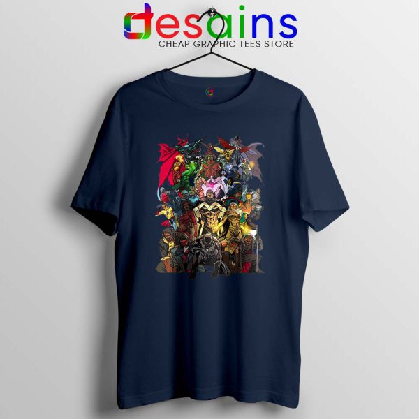 Heroes of Color Style Navy Tshirt Best Superhero Movies Tees