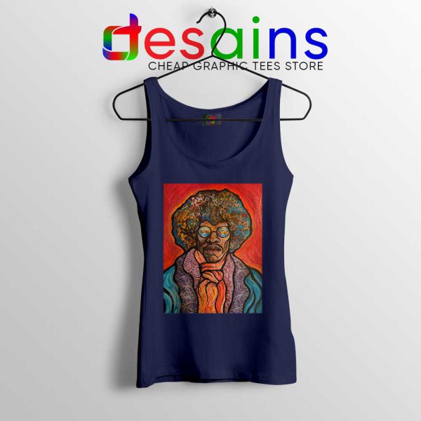 Jimi Hendrix Painting Navy Tank Top Bring the 70s Back Tops