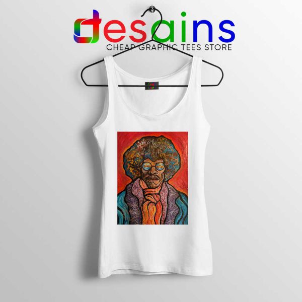 Jimi Hendrix Painting White Tank Top Bring the 70s Back Tops