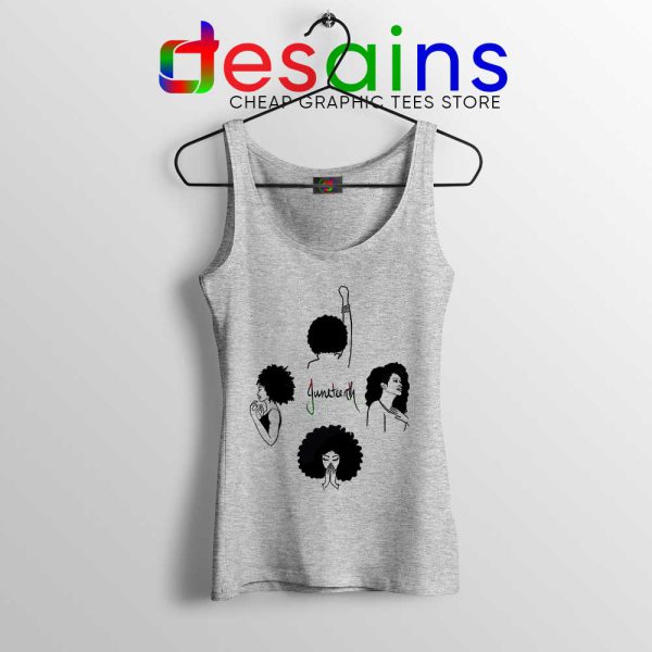 Juneteenth Festival Sport Grey Tank Top June by African Americans Tops