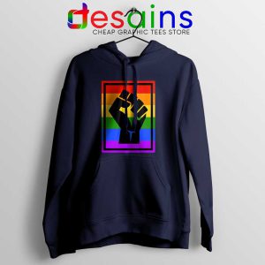 Movement for Black Lives Matter Navy Hoodie Rainbow BLM Jacket