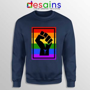 Movement for Black Lives Matter Navy Sweatshirt Rainbow BLM