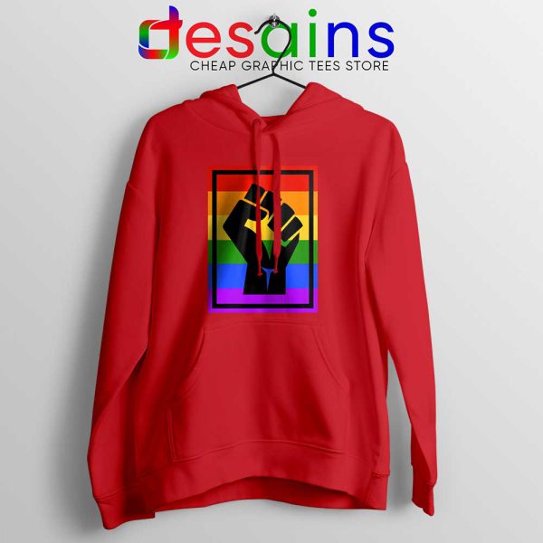 Movement for Black Lives Matter Red Hoodie Rainbow BLM Jacket