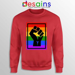 Movement for Black Lives Matter Red Sweatshirt Rainbow BLM