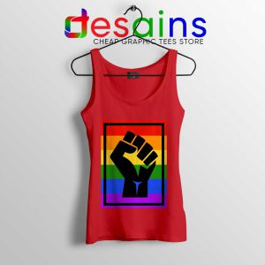 Movement for Black Lives Matter Red Tank Top Rainbow BLM Tops S-3XL