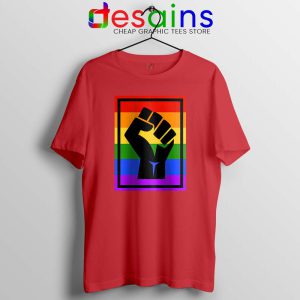 Movement for Black Lives Matter Red Tshirt Rainbow BLM Tees