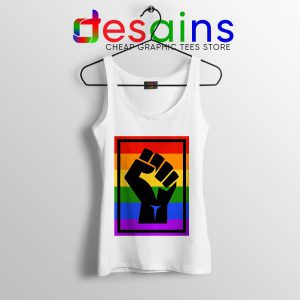 Movement for Black Lives Matter White Tank Top Rainbow BLM Tops S-3XL