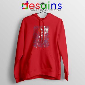 SpaceX Doodle Red Hoodie Astronaut NASA Art Jacket