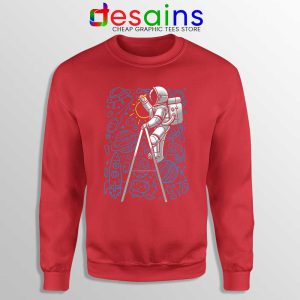 SpaceX Doodle Red Sweatshirt Astronaut NASA Art Sweaters