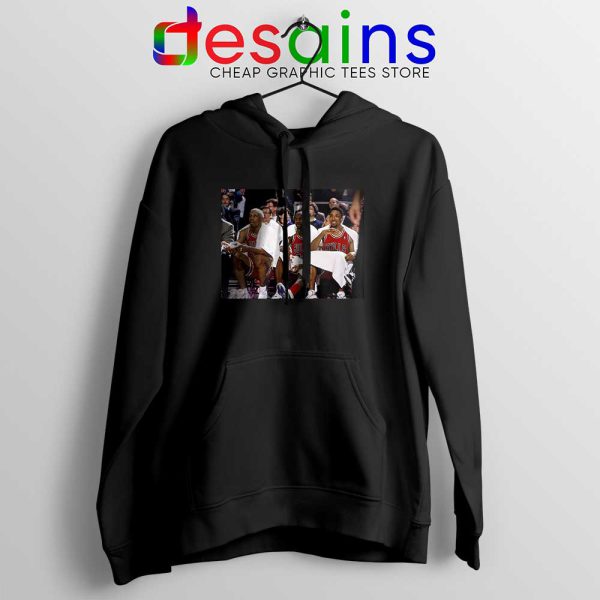 Three Peat Bulls Black Hoodie Jordan Scottie Pippen Dennis Rodman